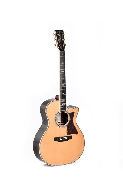 Grand OM Acoustic / Electric Guitar With Softshell Case, Natural Gloss