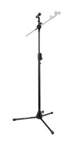 EZ Clutch Tripod Microphone Stand With Telescoping Hideaway 2-in-1 Boom