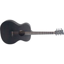 Full-Size Folk HPL Acoustic Guitar, Quilted Satin Black