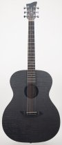 Full-Size Folk HPL Acoustic Guitar, Quilted Satin Black