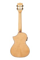 All Solid Flame Maple Cutaway Tenor Ukulele With EQ & Bag