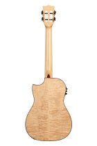 All Solid Flame Maple Cutaway Baritone Ukulele With EQ & Bag