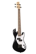 Solid Body 4-String Fretted U-BASS With Gig Bag, Jet Black