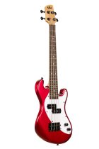 Solid Body 4-String Fretted U-BASS With Gig Bag, Candy Apple Red