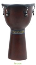 12″ Djembe with Comfort Rim and Natural Skin Head, Brown