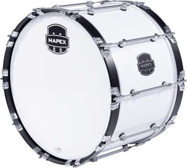 Quantum Mark II Marching Bass Drum - 14" x 22", Gloss White