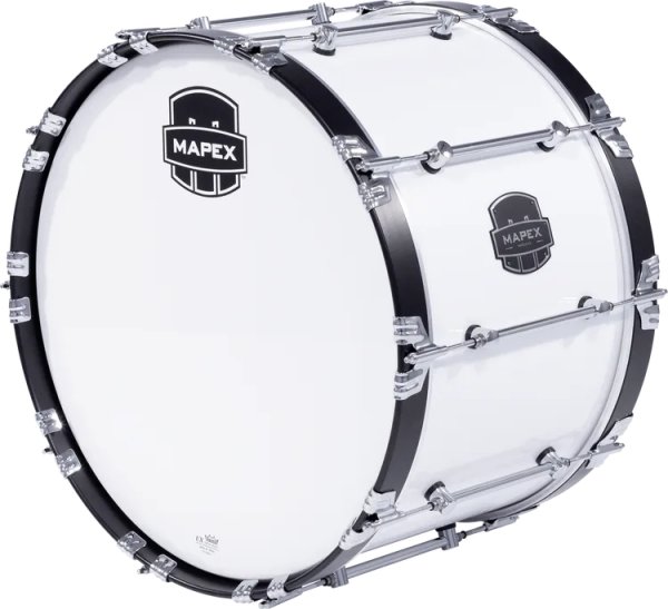 Quantum Mark II Marching Bass Drum - 14" x 24", Gloss White