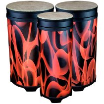 10″, 12″ & 14″ Nested Tubano Set With Fliptop Skyndeep Fiberskyn Head, Orange