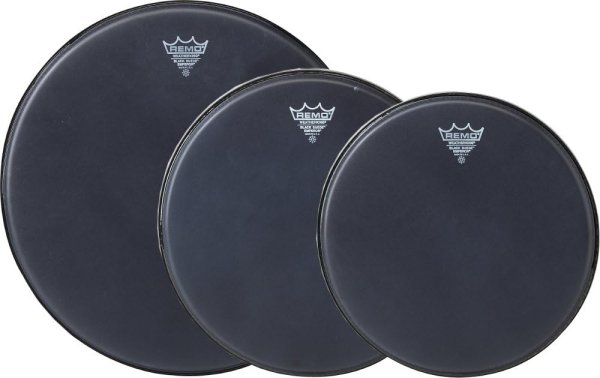 Emperor Black Suede Tom Drum Head Pack (10", 12" ,14")