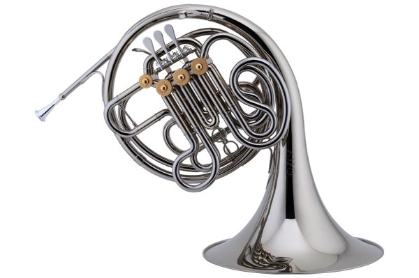 Double French Horn With Fixed Bell, Nickel Silver