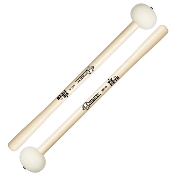 MB3H Corpsmaster Large Hard Felt Marching Bass Drum Mallets