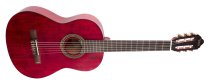 200 Series 4/4 Size Classical Guitar, Transparent Red Satin