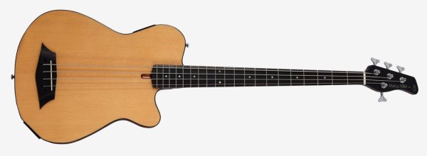 Mahogany Body 4-string Fretless Acoustic/Electric Bass, Natural