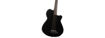 Mahogany Body 4-string Fretless Acoustic/Electric Bass, Black