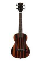 Solid Body Electric Striped Ebony Tenor Ukulele With Bag