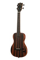 Solid Body Electric Striped Ebony Tenor Ukulele With Bag