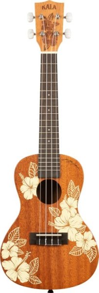 Hawaiian Hibiscus Concert Mahogany Ukulele With Bag