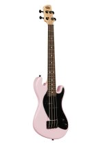 Solid Body 4-String Fretted U-BASS With Gig Bag, Pale Pink