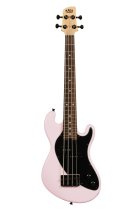 Solid Body 4-String Fretted U-BASS With Gig Bag, Pale Pink