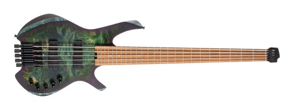 Space 5 Artisan Series 5-String Electric Bass With Bag, Star Dust Green