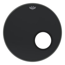 24″ Powerstroke P3 Ebony Bass Drumhead With 5″ Black DynamO