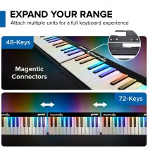 24-Key Smart Wireless Midi Keyboard - Portable Learning Piano With Light-Up Keys