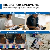 24-Key Smart Wireless Midi Keyboard - Portable Learning Piano With Light-Up Keys