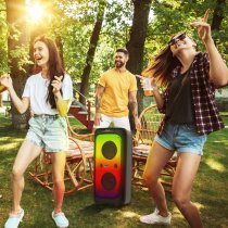 Bluetooth Party Box 200W Dual 6.5" Boombox With Karaoke & LEDLights