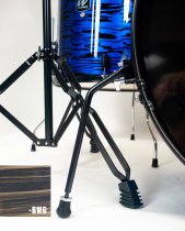 400 Series 5-Piece Stage Drumset With 22" Bass Drum & Throne, Black Woodgrain