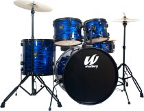 400 Series 5-Piece Stage Drumset With 22″ Bass Drum & Throne, Blue Oyster