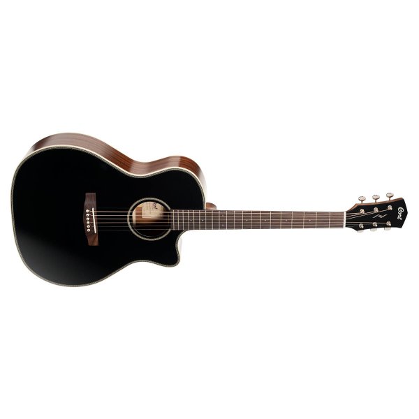 Essence Series Grand Auditorium Acoustic Guitar, Black Top Semi Gloss