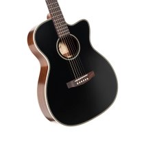 Essence Series OM Cutaway Acoustic Guitar, Black Top Semi Gloss