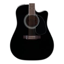 Pro Series Dreadnought Acoustic Electric Guitar With Case, Black