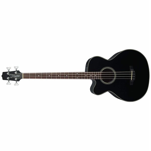 4-String Acoustic-Electric Bass Guitar Left-Handed Acoustic Bass, Black