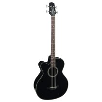 4-String Acoustic-Electric Bass Guitar Left-Handed Acoustic Bass, Black