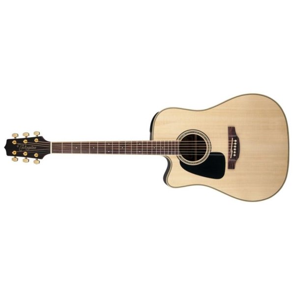 Acoustic-Electric Guitar Left-Handed Dreadnought Cutaway, Natural