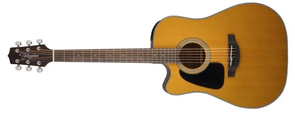 Acoustic-Electric Guitar Left-Handed Dreadnought Cutaway, Natural