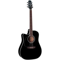 Pro Series Dreadnought Acoustic Electric Guitar, Black, Left Handed with Case