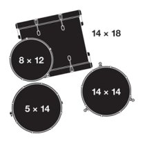 Catalina Club Jazz 4-Piece Shell Pack With 18" Bass Drum, Piano Black