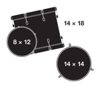 Catalina Club 3 Piece Drum Shell Pack, Piano Black