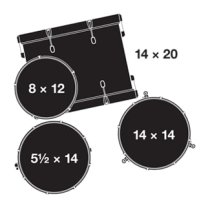 Catalina Club 4 Piece Drum Shell Pack, Piano Black