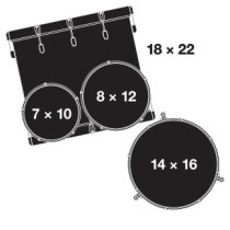 Renown Piano Black 4pc Drum Kit