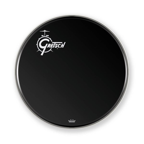 24" Offset Logo Ebony Bass Drum Head