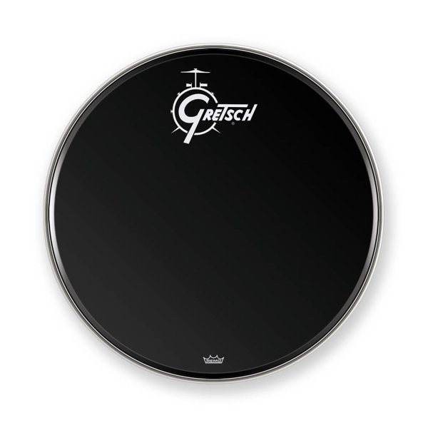 24" Logo Ebony Bass Drum Head