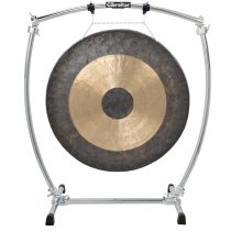 Large Curved Chrome Gong Stand