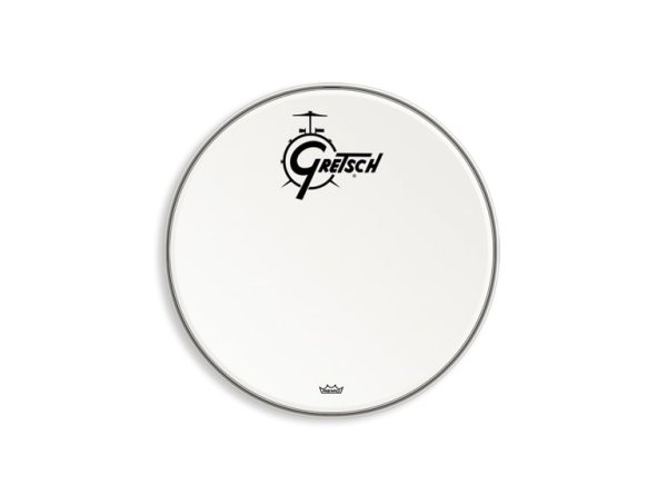 20" White Center Logo Bass Drum Head