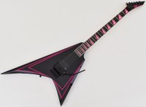 Alexi Laiho Sawtooth Japan Custom Shop Guitar, Black with Pink Pinstripe