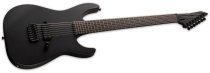 M-7HT Baritone Black Metal Electric Guitar, Black Satin