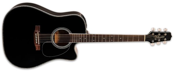 Dreadnought Acoustic Electric Guitar With Case, Black