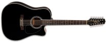 12-string Dreadnought Acoustic Electric Guitar, Black